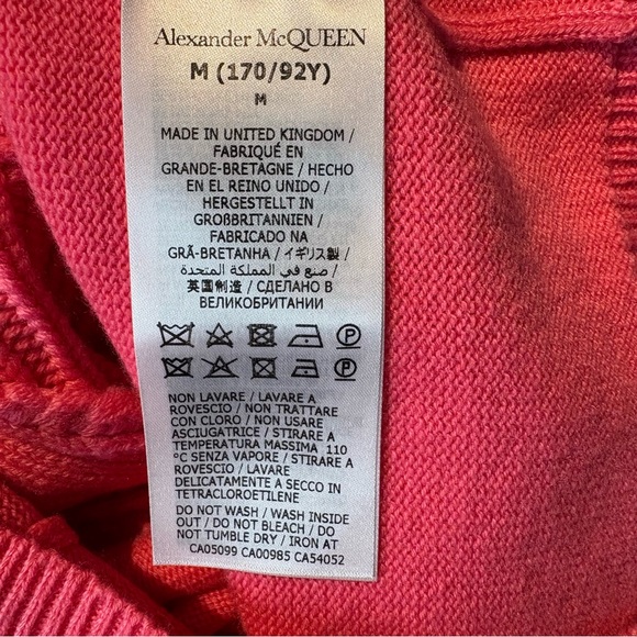 Alexander McQueen Cashmere Off-the-Shoulder Pink Cardigan M - Picture 14 of 15